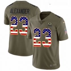 Youth Nike Green Bay Packers 23 Jaire Alexander Limited OliveUSA Flag 2017 Salute to Service NFL Jersey