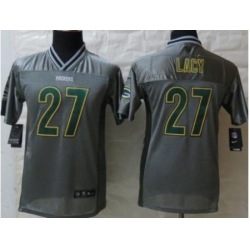 Youth Nike Green Bay Packers 27 Eddie Lacy Elite Grey Vapor NFL Jerseys