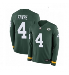 Youth Nike Green Bay Packers 4 Brett Favre Limited Green Therma Long Sleeve NFL Jersey