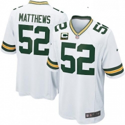 Youth Nike Green Bay Packers 52 Clay Matthews Elite White C Patch NFL Jersey