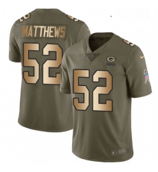 Youth Nike Green Bay Packers 52 Clay Matthews Limited OliveGold 2017 Salute to Service NFL Jersey