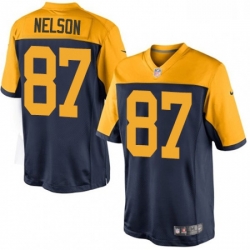 Youth Nike Green Bay Packers 87 Jordy Nelson Elite Navy Blue Alternate NFL Jersey