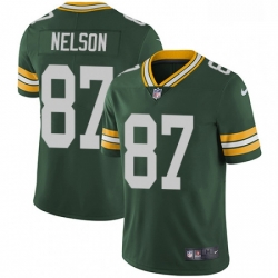 Youth Nike Green Bay Packers 87 Jordy Nelson Green Team Color Vapor Untouchable Limited Player NFL Jersey