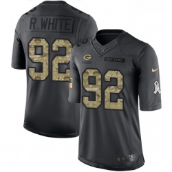 Youth Nike Green Bay Packers 92 Reggie White Limited Black 2016 Salute to Service NFL Jersey