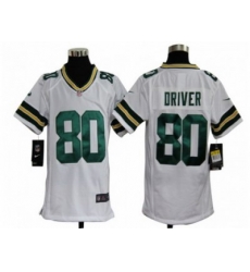 Youth Nike NFL Green Bay Packers #80 Donald Driver White Jerseys