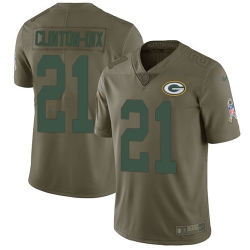 Youth Nike Packers #21 Ha Ha Clinton Dix Olive Stitched NFL Limited 2017 Salute to Service Jersey