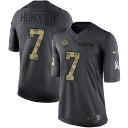 Youth Nike Packers #7 Brett Hundley Limited Black 2016 Salute to Service NFL Jersey