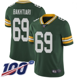 Youth Packers 69 David Bakhtiari Green Team Color Stitched Football 100th Season Vapor Limited Jersey