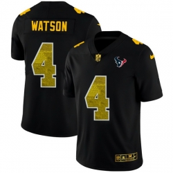 Houston Texans 4 Deshaun Watson Men Black Nike Golden Sequin Vapor Limited NFL Jersey