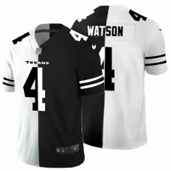 Houston Texans 4 Deshaun Watson Men Black V White Peace Split Nike Vapor Untouchable Limited NFL Jersey