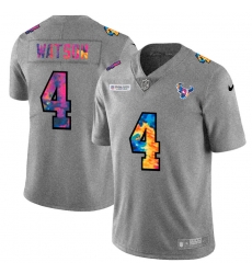 Houston Texans 4 Deshaun Watson Men Nike Multi Color 2020 NFL Crucial Catch NFL Jersey Greyheather