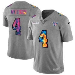 Houston Texans 4 Deshaun Watson Men Nike Multi Color 2020 NFL Crucial Catch NFL Jersey Greyheather