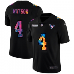 Houston Texans 4 Deshaun Watson Men Nike Multi Color Black 2020 NFL Crucial Catch Vapor Untouchable Limited Jersey