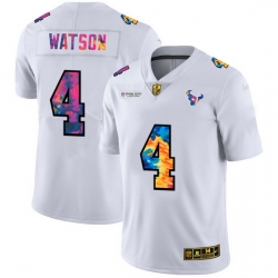 Houston Texans 4 Deshaun Watson Men White Nike Multi Color 2020 NFL Crucial Catch Limited NFL Jersey