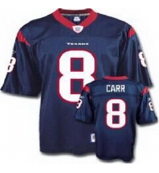 Houston Texans #8 Carr Mens Stitched NFL Custome Jersey