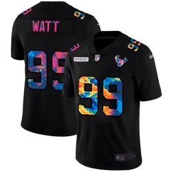 Houston Texans 99 J J  Watt Men Nike Multi Color Black 2020 NFL Crucial Catch Vapor Untouchable Limited Jersey