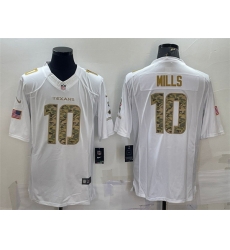 Men Houston Texans 10 Davis Mills White Camo Salute To Service Limited Stitched Jersey
