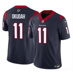 Men Houston Texans 11 Jeff Okudah Navy 2024 F U S E Vapor Untouchable Stitched Football Jersey