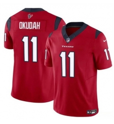 Men Houston Texans 11 Jeff Okudah Red 2024 F U S E Vapor Untouchable Stitched Football Jersey