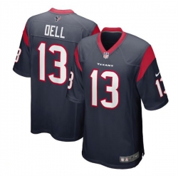Men Houston Texans 13 Tank Dell Navy Stitched Game Jersey