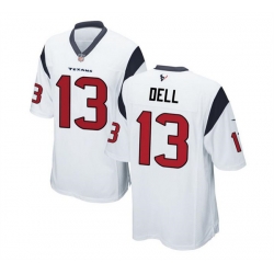 Men Houston Texans 13 Tank Dell White Stitched Game Jersey
