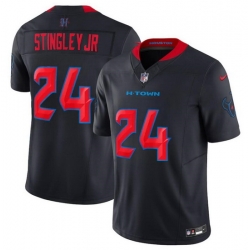 Men Houston Texans 24 Derek Stingley Jr  Navy 2024 2nd Alternate F U S E Vapor Stitched Jersey