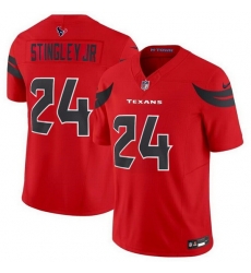 Men Houston Texans 24 Derek Stingley Jr  Red 2024 Alternate F U S E Vapor Stitched Jersey