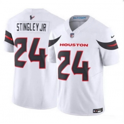 Men Houston Texans 24 Derek Stingley Jr  White 2024 Vapor F U S E  Limited Stitched Jersey