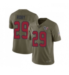 Men Houston Texans 29 Bradley Roby Limited Olive 2017 Salute to Service Football Jersey