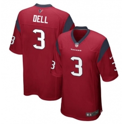 Men Houston Texans 3 Tank Dell Red Stitched Game Football Jersey