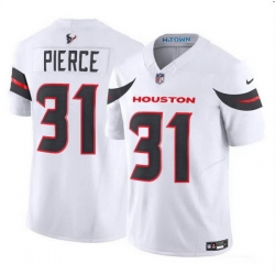 Men Houston Texans 31 Dameon Pierce White 2024 Vapor F U S E  Limited Stitched Jersey