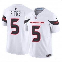 Men Houston Texans 5 Jalen Pitre White 2024 Vapor F U S E  Limited Stitched Jersey
