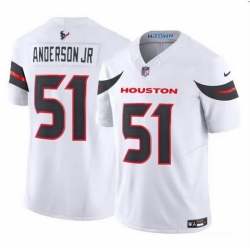 Men Houston Texans 51 Will Anderson Jr  White 2024 Vapor F U S E  Limited Stitched Jersey