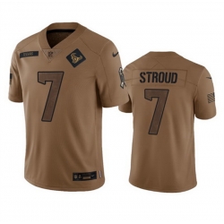 Men Houston Texans 7 C J  Stroud 2023 Brown Salute To Service Limited Stitched Jersey