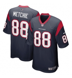 Men Houston Texans 88 John Metchie Navy Stitched Game Jersey