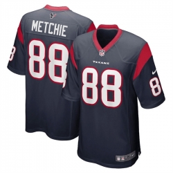 Men Houston Texans 88 John Metchie Navy Stitched Game Jersey