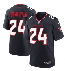Men Houston Texans Nike Derek Stingley Jr. #24 Navy Game Stitched Jersey