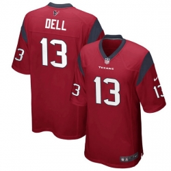 Men Houston Texans Tank Dell Red Stitched Game Jersey