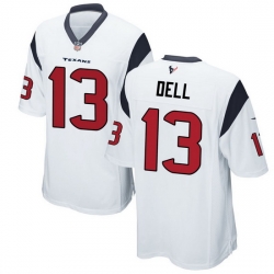 Men Houston Texans Tank Dell White Stitched Game Jersey