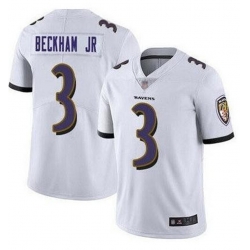 Men Nike Baltimore Ravens #3 Odell Beckham Jr White Vapor Untouchable Limited Jersey