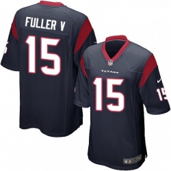 Men Nike Houston Texans 15 Will Fuller V Game Navy Blue Team Color NFL Jersey