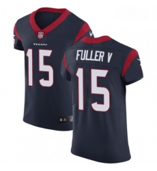Men Nike Houston Texans 15 Will Fuller V Navy Blue Team Color Vapor Untouchable Elite Player NFL Jersey