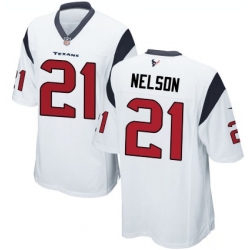 Men Nike Houston Texans 21 Steven Nelson White Vapor Limited Jersey