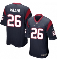 Men Nike Houston Texans 26 Lamar Miller Game Navy Blue Team Color NFL Jersey