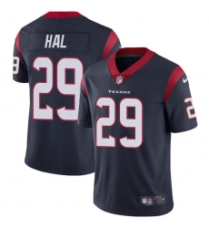 Men Nike Texans #29 Andre Hal Navy Blue Team Color Stitched NFL Vapor Untouchable Limited Jersey