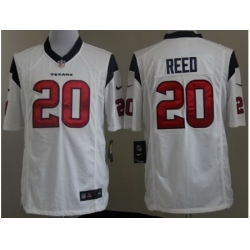 Nike Houston Texans 20 Ed Reed White Game NFL Jersey