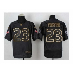 Nike Houston Texans 23 Arian Foster Black Elite 2014 PRO Gold Lettering Fashion NFL Jersey
