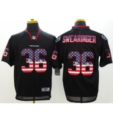 Nike Houston Texans 36 D.J. Swearinger Black Elite USA Flag Fashion NFL Jersey