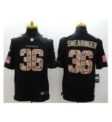 Nike Houston Texans 36 D.J. Swearinger Black Limited Salute to Service NFL Jersey