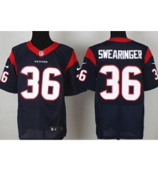 Nike Houston Texans 36 D.J. Swearinger Blue Elite NFL Jersey
